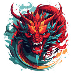 traditional red chinese dragon for chinese new year 2024, chinese lucky dragon symbol, Lùhng, ryū, 龍/竜, yong, 용, mungkorn, มังกรจีน, rồng, generative AI