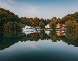 Fototapeta premium Serene Stegen: Lakeside Tranquility at Ammersee