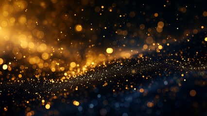 Golden Haze: Small Particles on a Dark Background