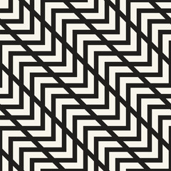 Vector seamless pattern. Repeating geometric elements. Stylish monochrome background design.