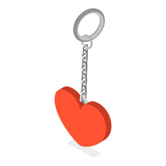 3D Isometric Flat Vector Set of Keychains, Breloques or Trinkets. Item 4