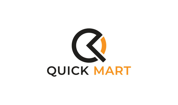 letter q m quick mart business logo, qm letter logo icon