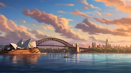 Papier Peint photo Sydney Harbour Bridge Sydney Australia travel destination. Tour tourism exploring.