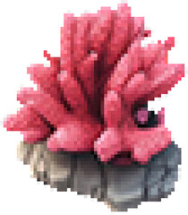Pink Spongy Coral Isometric Pixel Art