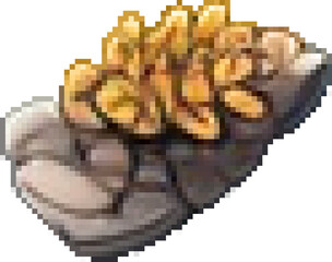 Gold Coral Isometric Pixel Art