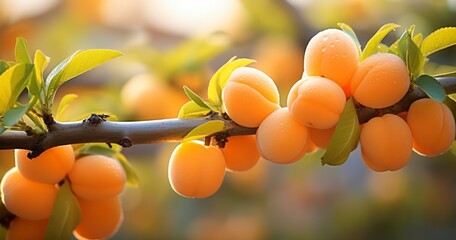 A Branch Heavy with Ripe Apricots, a Testament to Nature's Abundance