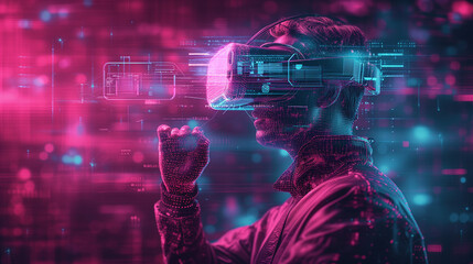 futuristic concept of virtual reality