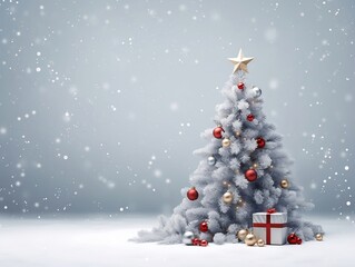Obraz premium Christmas tree is decorated with all kinds of ornaments
