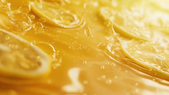 Lemon passion smoothie swirls close-up for product photo. generative AI