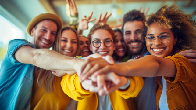 Team building meeting in a startup business with new hires. - Powered by Adobe