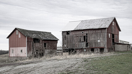 Old Barns Deteriorating and Falling Apart