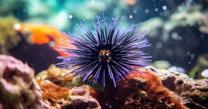 Exploring the Depths with Diadema Setosum, the Majestic Black Long-Spined Sea Urchin