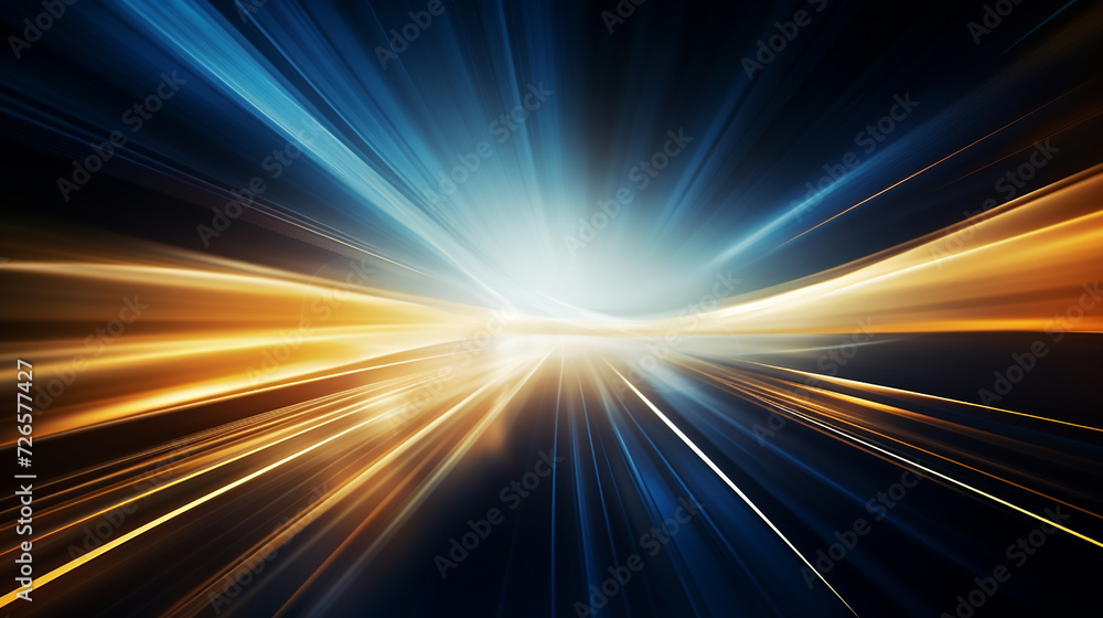 Aufkleber modern abstract high-speed movement. dynamic motion light trails with motion effect on dark backgrou