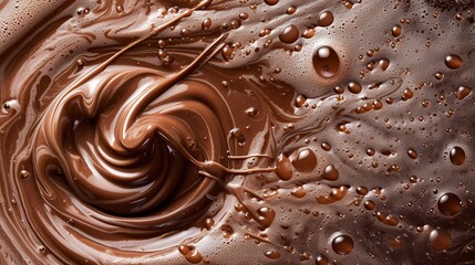 Hot chocolate swirls close-up for product photo. generative AI