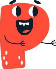 P Letter Funny Children Alphabet