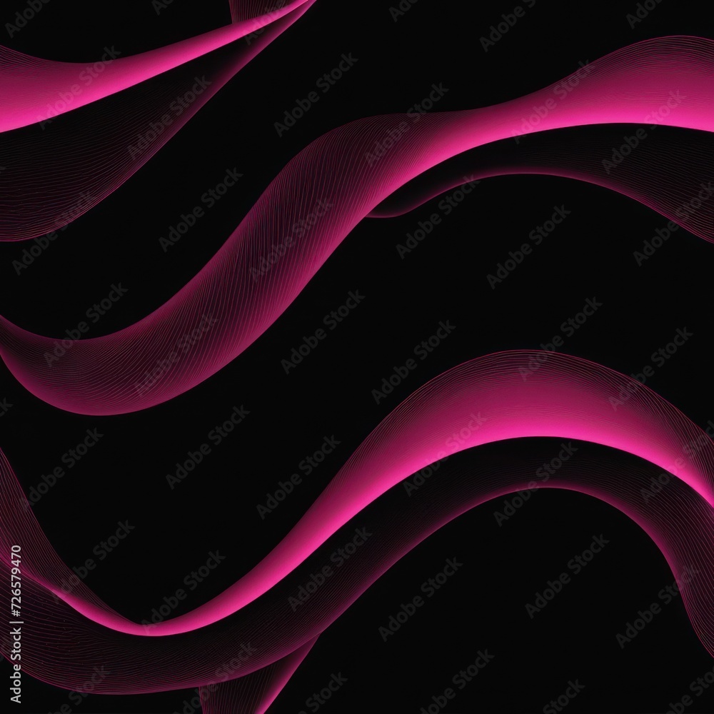 Poster colorful abstract wave pattern with a pink color on a black background