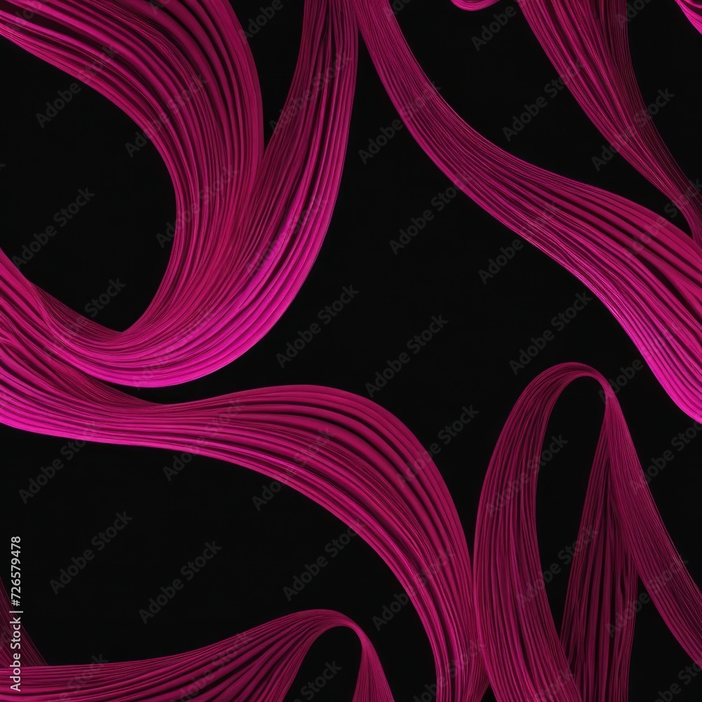 Poster colorful abstract wave pattern with a pink color on a black background