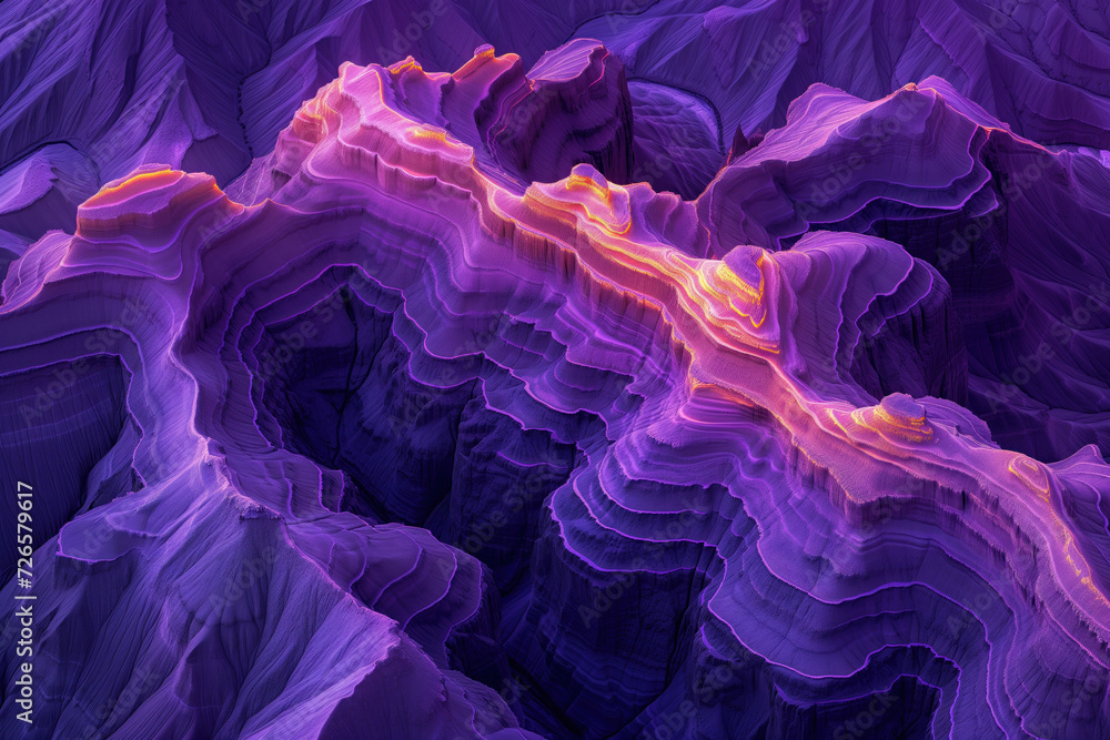 Poster surreal colorful landscape inspired by grand canyon. background image. created with generative ai te