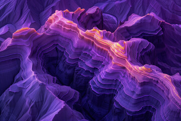 Surreal colorful landscape inspired by Grand Canyon. Background image. Created with Generative AI technology
