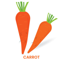 Carrot icon. Carrot vector, silhouette . Carrot logo design. vegetable vector. Vector illustration.

