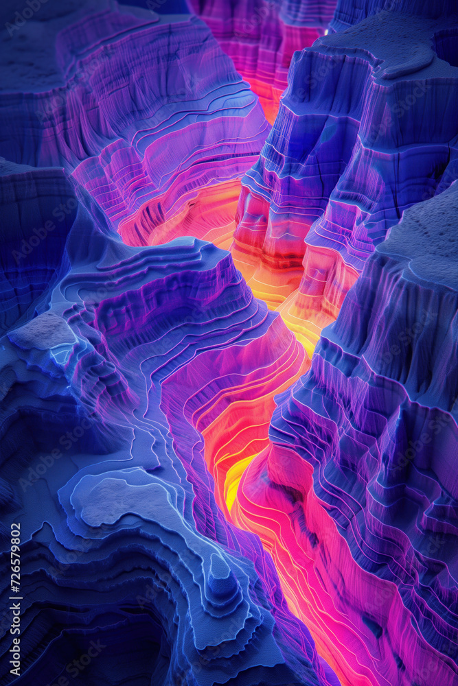 Poster surreal colorful landscape inspired by grand canyon. background image. created with generative ai te