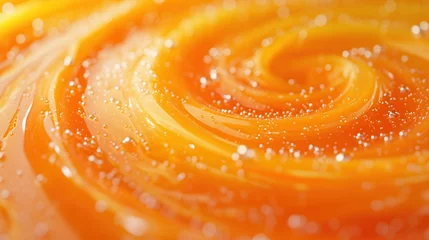 Foto op Plexiglas Product photo featuring close-up of citrus sensation smoothie swirls. generative AI © Iswanto
