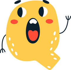 Q Letter Funny Children Alphabet