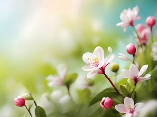 Spring wallpaper or summer wallpaper with flowers