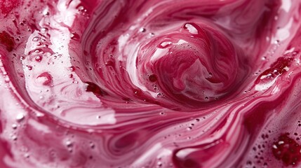 Raspberry rapture smoothie swirls in close-up for product photo. generative AI