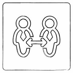 Obraz premium Icon people transmitting information doodle design.