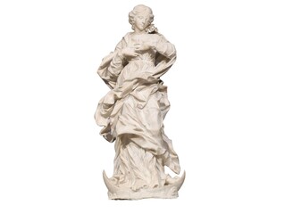 Fototapeta na wymiar Immaculate Conception marble statue female figur-