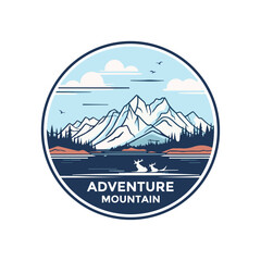 Aventure Mountain Logo Illustration