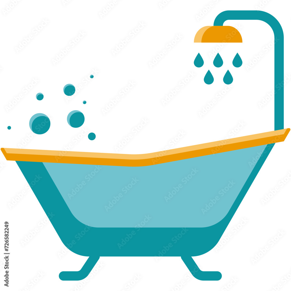 Wall mural bathtub illustration