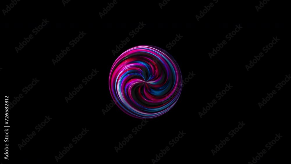 Poster colorful twirl orb. computer generated 3d render