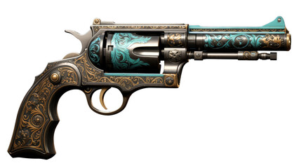 Old Revolver Isolated On Transparent Background