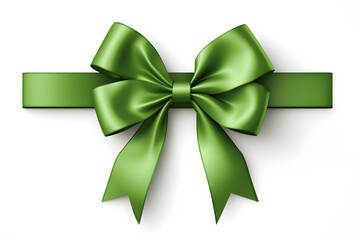 green ribbon bow