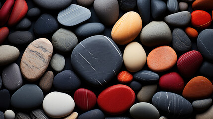 Textured background of multicoloured patterned zen gravel. 
