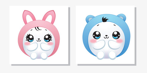 Baby Bliss Clip Art for Gender Reveal, Cute Egg Characters for Gender-Reveal Celebrations, 