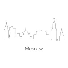Moscow, Russia  Line Icon  isolated on white background