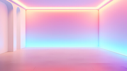 Empty room with neon space for design