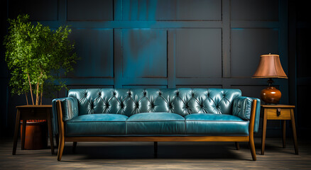 View of a chambray sofa-chair and furniture visual arts design