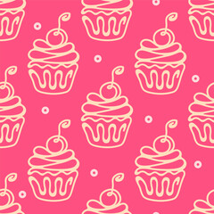 cute pattern with cupcakes
