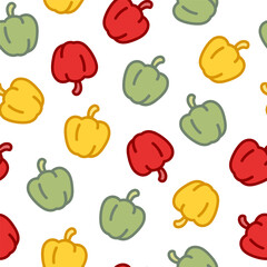 Cute cartoon paprika seamless vector pattern