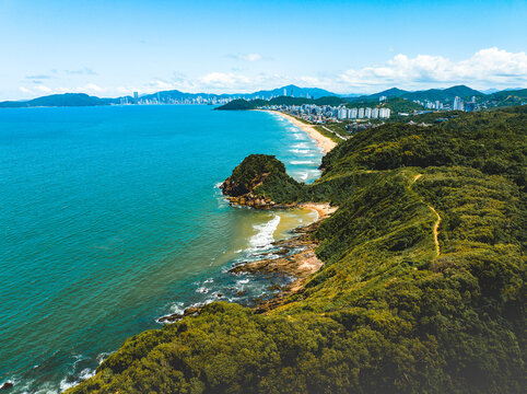 aerial photo with drone of Praia Brava in Itaja&iacute; Santa Catarina Brazil