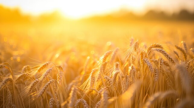  A Field of Wheat Swaying in the Breeze Under the Warm Afternoon Sun, Crafting a Picture of Rural Tranquility.