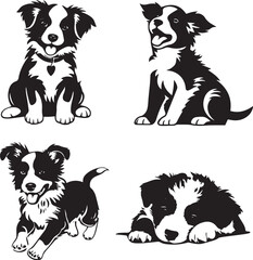 Border Collie Puppy Stencil