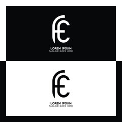 FE initial letter logo. Alphabet F and E pattern design monogram