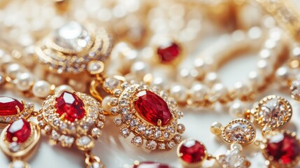 Jewelry on white background