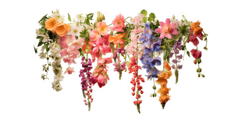 bunch of hung flowers transparent background