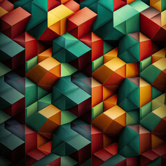 abstract illustration of pattern made up of colorful cubes